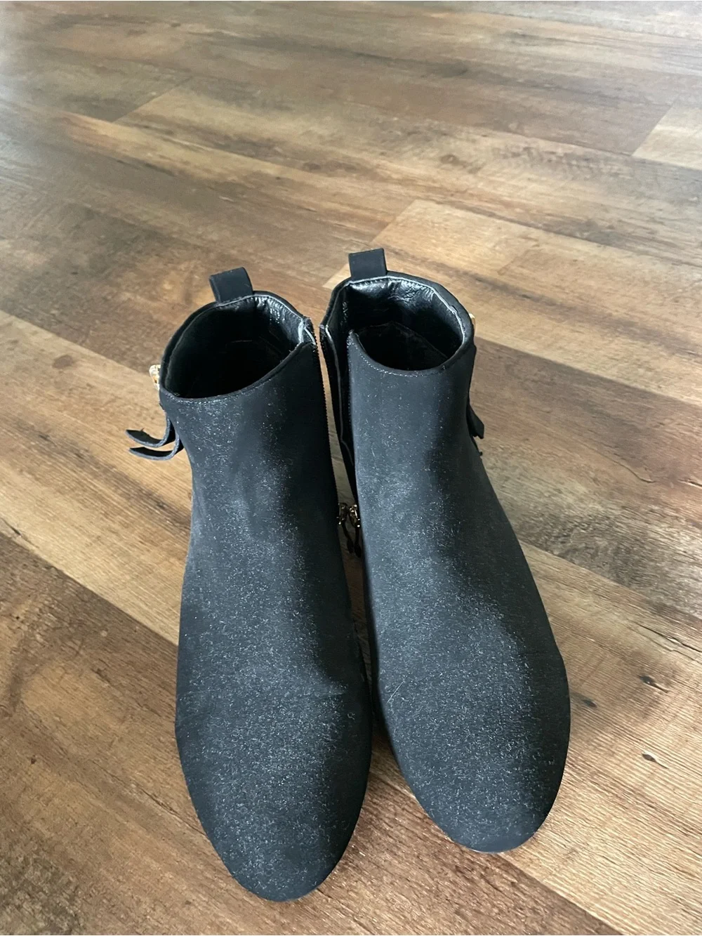 Women's Black Ankle Booties with Side Zip